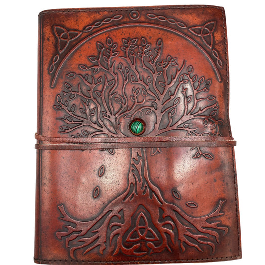 Leather Wrap Tree of Life Stone