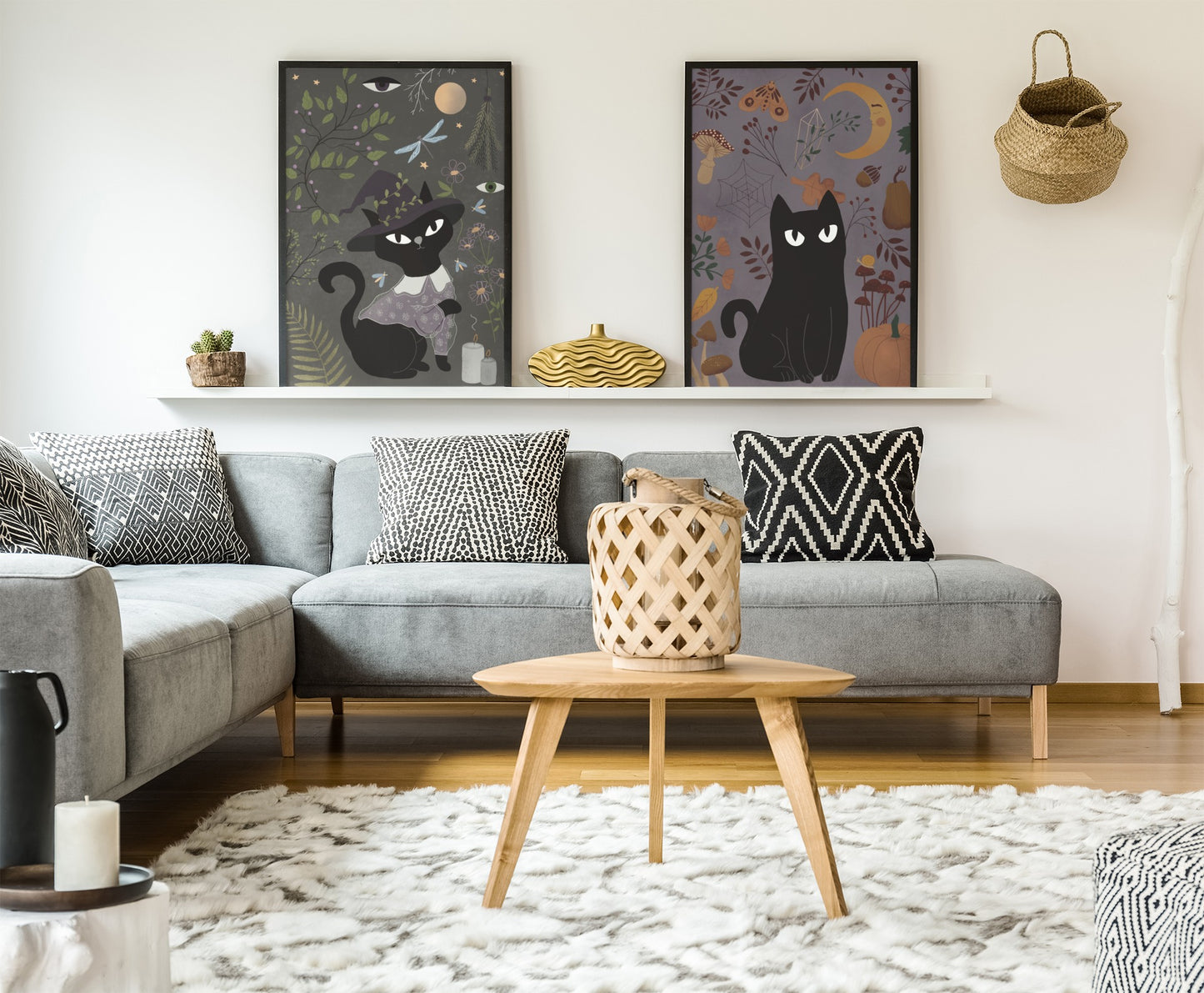 Sprint Black Cat Art Print