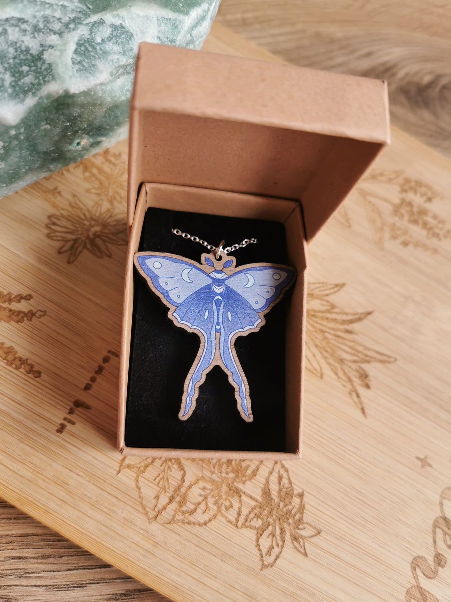 Lunar Moth Silver Plated Necklace