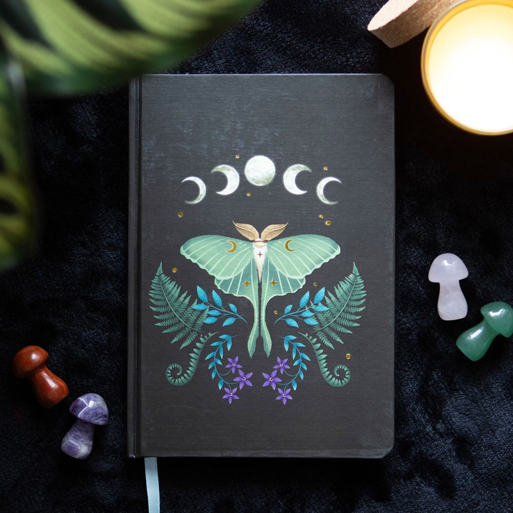 Luna Moth Golden Foil Notebook