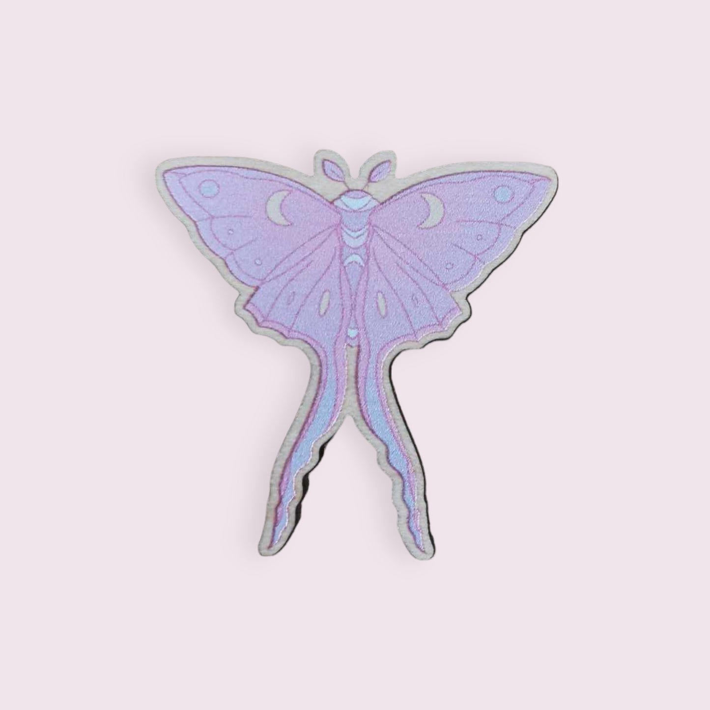 Pastel Lunar Moth Pin Badge