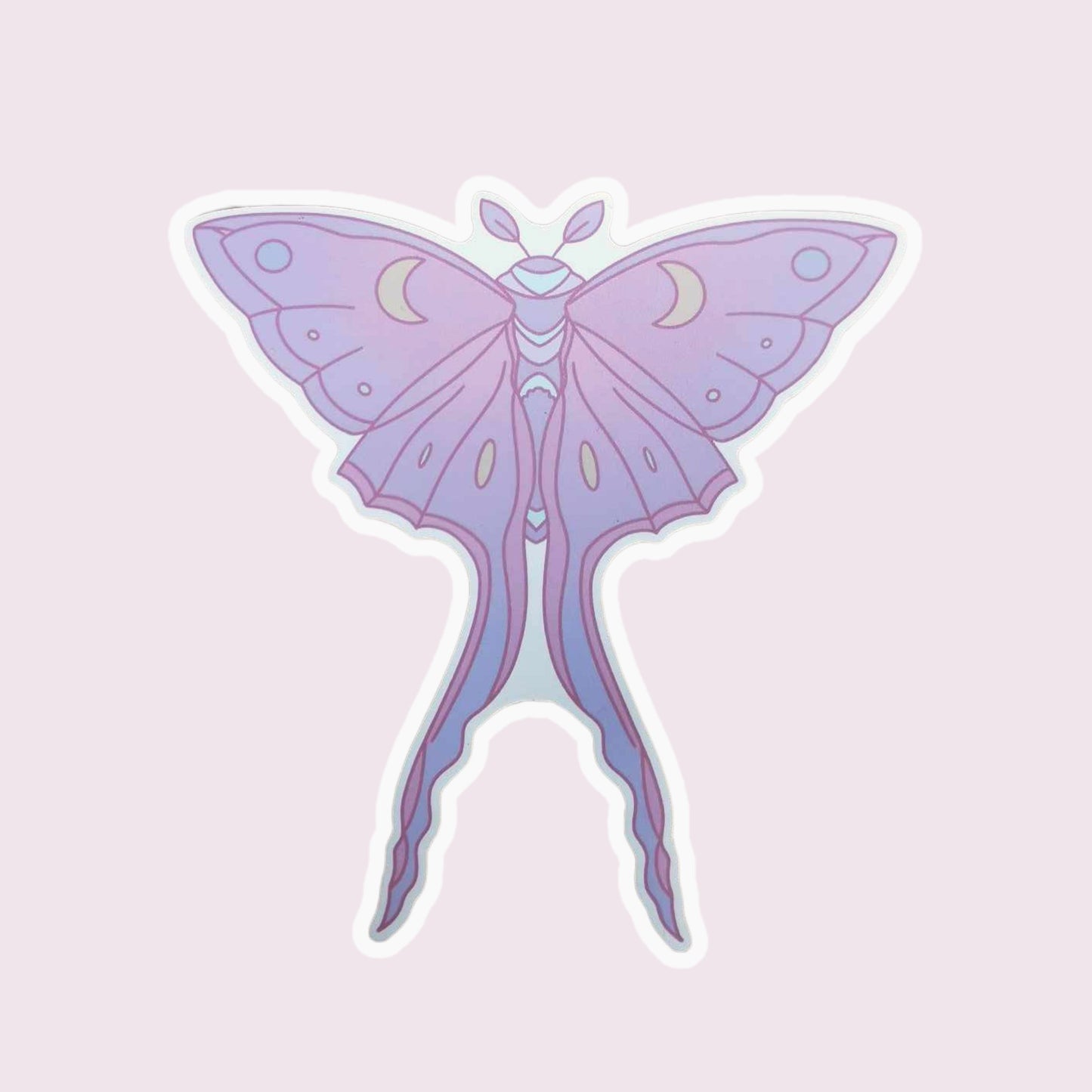 Pastel Lunar Moth Vinyl Sticker XL