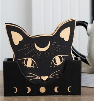 Mystic Mog Kitty Cat Coaster Set