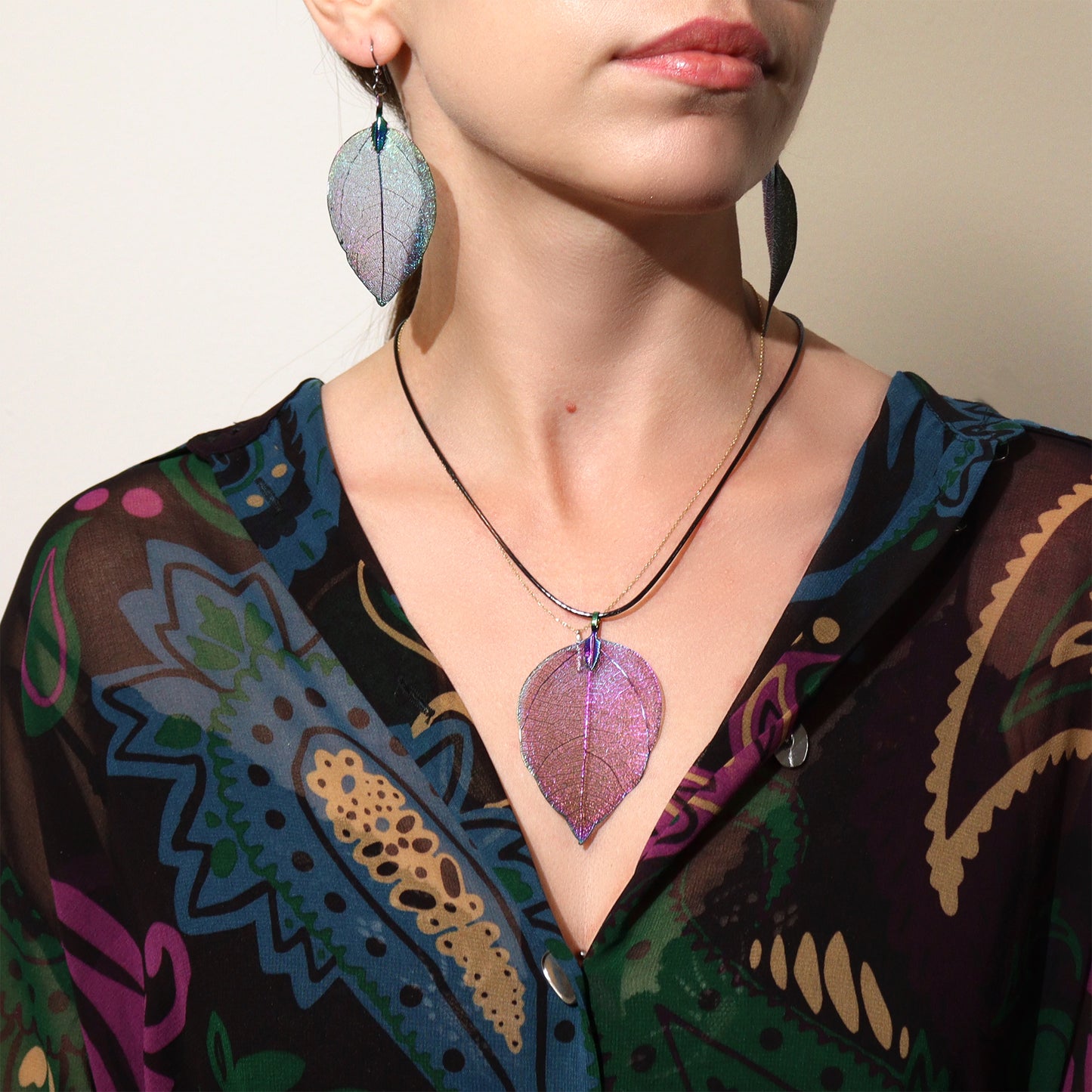 Peacock Leaf Necklace